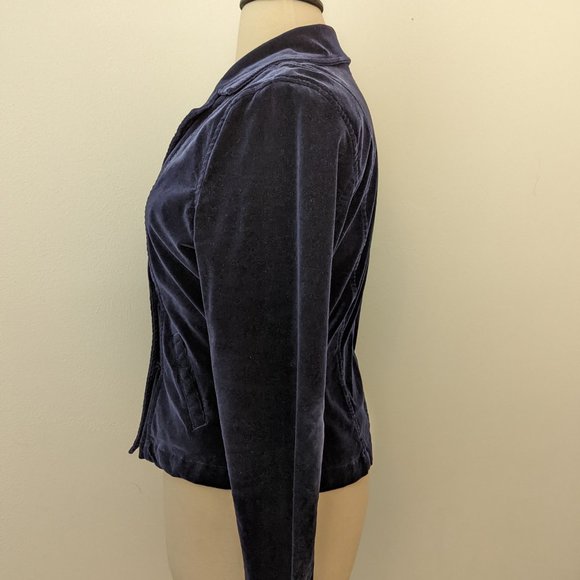 Y2K! Double Breasted Stretch Velvet Blazer - Picture 3 of 5